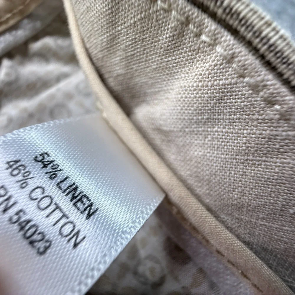 Banana Republic Kentfield Pants Linen Blend Striped Beige Mens 34x32 Straight